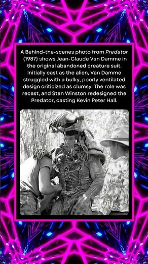 A Behind-the-Scenes Photo From “Predator” (1987) Shows Jean-Claude Van Damme in the Original…