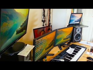 PC Gaming Setup Multi Monitor Editing Dual GPU