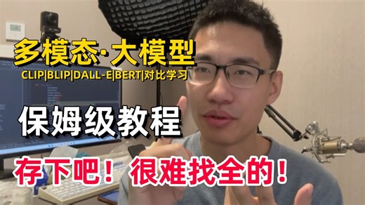 【全98集】不愧是算法大佬，终于把【多模态 大模型】全套教程讲完了！入门到实战全新讲解，CLIP、BLIP、DALL-E、对比学习、SAM、ChatGPT