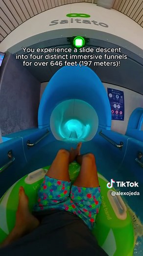 Europe’s LONGEST funnel slide! 🤯 Woukd you try this? #travel #europe #waterpark #waterslide #thrill #adrenaline #netherlands