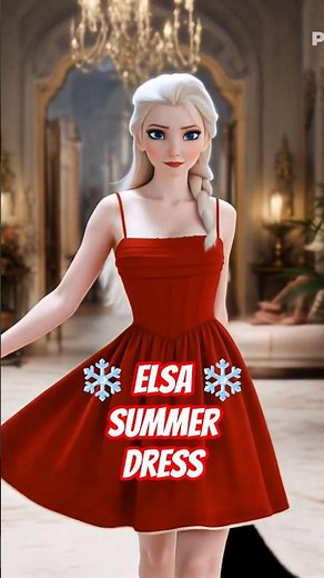 Elsa's new cute red dress 👗❄️ Frozen Elsa Video #disney #elsa #disneyprincess #frozen3