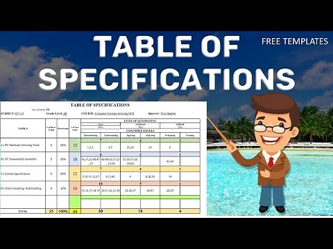 TABLE OF SPECIFICATIONS |PARTIALLY AUTOMATED |K-12| FREE TEMPLATE