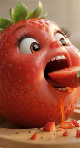 #shorts 【ASMR AI】Sonidos de comida masticada por bebé fruta🍑🍓 #asmr #aiart