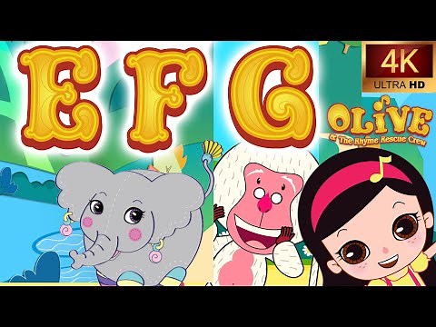 30 MINS Alphabet and Nursery Songs | Letters E F G | Learn ABC for Kids with Olive ⭐