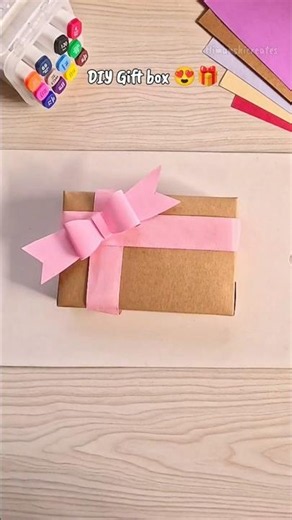 DIY Gift box hack 🎁🎀 #asmr #diy #papercraft #satisfying #shorts #giftbox