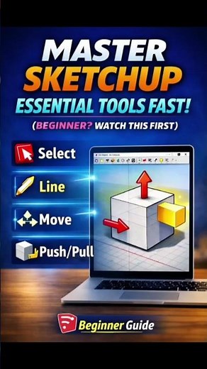 SketchUp Tutorial for Beginners | Master Essential Tools Fast! #Shorts #sketchup #sketchuptutorial