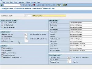 Maintain Settlement profile