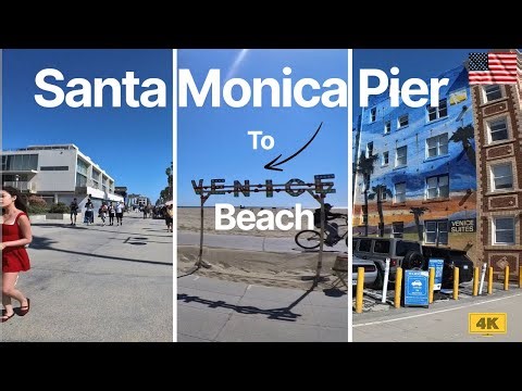 4K Walk | This Walk from Santa Monica to Venice Beach Is Pure L.A.