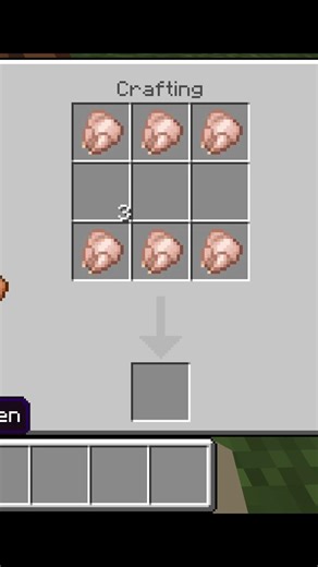 Minecraft me craft a hunger bar #minecraft​ #mcpe​ #shorts​