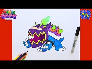 Super Mario Galaxy Movie Drawing | How to Draw Bowser Jr. Easy Step by Step