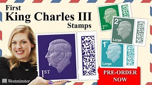 Royal Mail has issued the FIRST stamps featuring King Charles III’s portrait, and you can pre-order them now! Browse the King Charles III Stamps range and pre-order yours: www.westminstercollection.com/KCIIIFirstStamps | The Westminster Collection