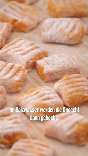 Süßkartoffel Gnocchi mit Pilzsoße | Gnocchi selber machen #shorts