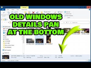 OLD WINDOWS 7 DETAILS PAN in WINDOWS 10 - 11, File Explorer Navigation Pane missing. oldnewexplorer