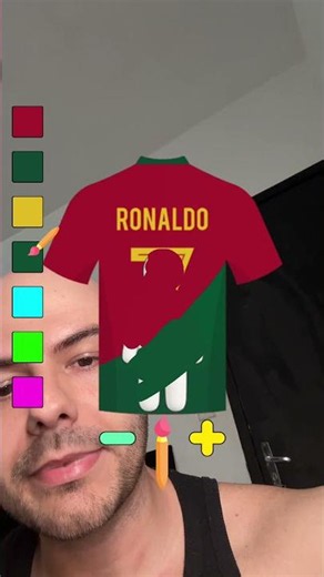HIS SHIRT IS CAMOUFLAGED 😂