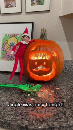 Our elf on the shelf was busy tonight! Thanksgiving met Halloween and Christmas in this epic elf prank! 🎃 🦃 🎅🏼 #elfontheshelf #elfideas #elfontheshelfideas #elfontheselfadventures