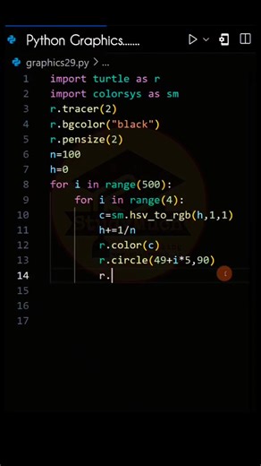 codertips on Instagram: "Python Graphics Pattern Design.... . Visit our site for free source codes & Tutorials, HTML, CSS, Python, JavaScript, Java and More Coding. . . By @studymuch.in . . . Follow for more Unique Ideas"