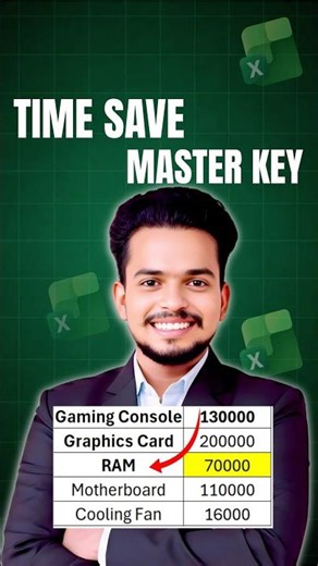Time Save Excel Master Key 🔥😱 #excel #shorts #shortsvideo