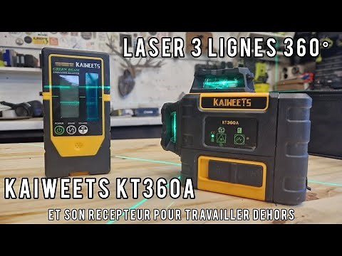 [KAIWEETS] NIVEAU LASER KT360A ET RÉCEPTEUR POUR TRAVAUX EXTÉRIEUR