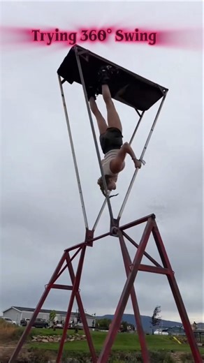 She Finally Did It! 😱 360 Degree Swing Challenge Completed! #shorts #shortsfeed