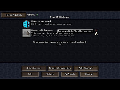 [Fixed Error] Incompatible Vanilla Server For Aternos In Minecraft