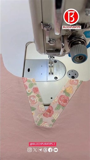 sewing technique for creating a clean and professional V-neck finish.
