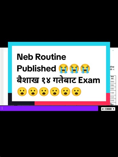 NEB Class 12 Exam Routine 2083