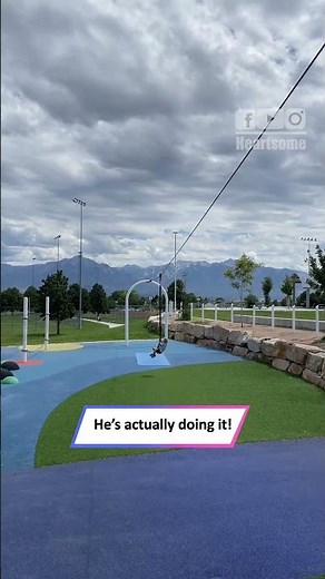 He Tried the Zip Line Alone… and It Ended with a Funny Fall!|| Heartsome 💖
