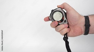 launching the e-manual stopwatch. digital time counter. electronic sports stopwatch.