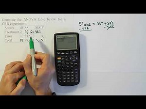 Filling Out an ANOVA Table for CRD Experiment, Problem 2