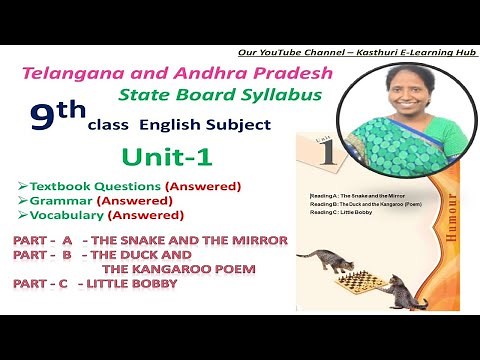 9th Class English Unit-1 (A,B&C)Textual Comprehension ,Grammar, Vocabulary TS & AP SSC