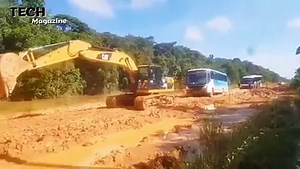 Crazy Bus VS Dangerous Roads _ Bus Nearly Falls off Cliff_  Crossing Extremely Muddy _ Steep Hill