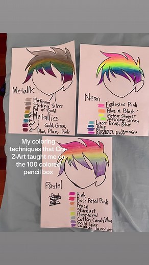 The colored pencil technique Cra-Z-Art showed me and us. #crazart #100coloredpencils #neon #pastels #metallic