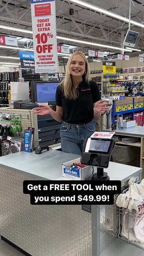 Get a FREE TOOL when you spend $49.99 at #HarborFreight now through Sunday, 6/25! While supplies last. Get your coupon in our mobile app! #free #freetool