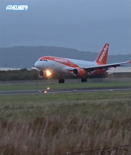 Easyjet A319 makes a smooth landing into Belfast City Airport #aviation #airport #shorts #viral