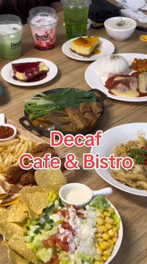 Another newly opened Cafe find in angeles city! This is Decaf Cafe and Bistro serving us Coffee, Fruit aides, Pasta, Rice meals, desserts and more! Very chill din ang vibe and masarap tambayan ❤️ | Cabalen Foodie