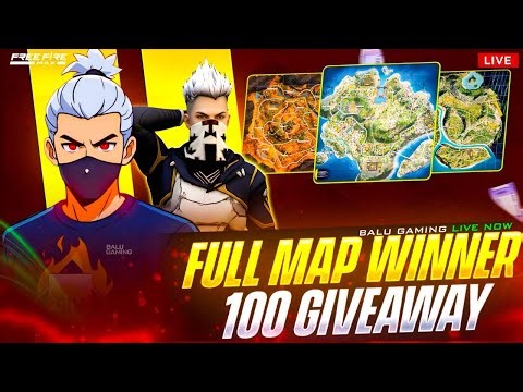 365DAYS GIVEAWAY SERIES DAY31 FULL MAP GIVEAWAY BALUGAMING IS LIVE TELUGU #freefire #giveaway
