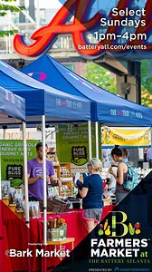 Farmers Markets are back at The Battery Atlanta beginning on Sunday, May 5th! 🐑 🌽 🐔 Shop from a wide variety of local vendors offering prepared foods, farm-fresh produce, artisanal bread and baked goods, wellness products, and more. Catch the away game on the Georgia Power Pavillion screen and check out the fan-favorite petting zoo at every market! Bring along your pup pal and browse through treats, accessories and more at the Bark Market. Join us on select summer Sundays from 1:00 p.m. to 4: