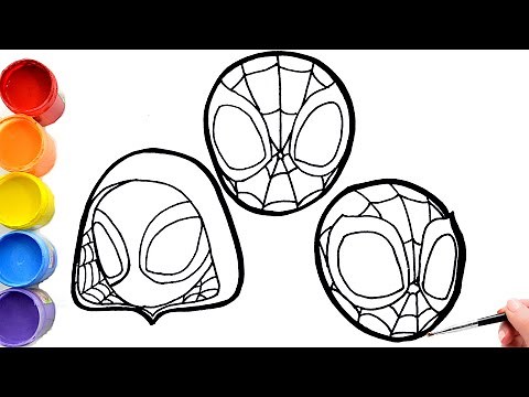 🔴🔴How To Draw Spider - Spin - Ghost-Spider - Marvel's Spidey and His Amazing Friends