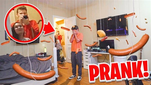 Funniest Floating Food REVENGE PRANK on My Roomate!