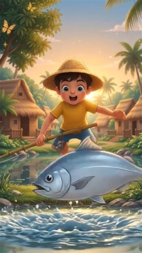 The Big Catch! 🐟 | Funny Village Boy Fishing Adventure | 2D Cartoon