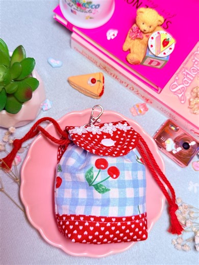 Handmade Cotton Mini Aesthetic Backpack Keychain Pouch - Etsy