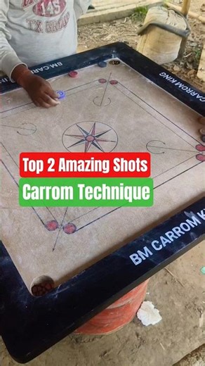 Carrom King 👑 Top 2 Amazing Shots | Carrom Technique | Carrom Shot | Carrom Tutorial | #youtubeshort