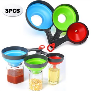 Funnels for Filling Bottles, Wide Mouth Canning Funnel for Kitchen Use Mason Jars, Small Funnel for Transfer Liquid, Oil and Powder, Food Grade Silicone Collapsible Funnel Set (3 Pack) - Walmart.com