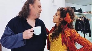 Just having fun with Sir Bryn Terfel before today’s matinee performance of Tosca at Royal Opera House. | Kristine Opolais
