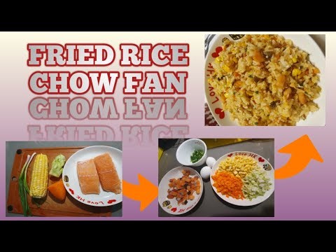 #ASMR FRIED RICE WITH SALMON FISH, SO DELICIOUS. MY OWN VERSION FRIED RICE/CHOWFAN #FOOD