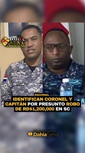 Identifican coronel y agentes por robo de RD$1.2 MM en SC #DahiaSena #LaReporteraDe|Pueblo #SanCristóbal El escándalo policial en San Cristóbal no nació en un escritorio. Comenzó con una llamada de emergencia, un robo en proceso y RD$1,200,000 que terminaron en el centro de una tormenta judicial. Las autoridades identifican como imputados al coronel Carlos José Signey Kely, al capitán Deberin Medina y al sargento mayor Wilberto de la Rosa.