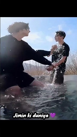 jungkook jimin funny moments 🤣 in swimming pool // BTS Hindi dubbing #bts #shorts #viral #trending