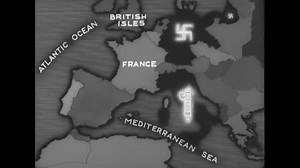 Germany - 1938 - a map of europe shows where the nazis and fascists of italy have installations.