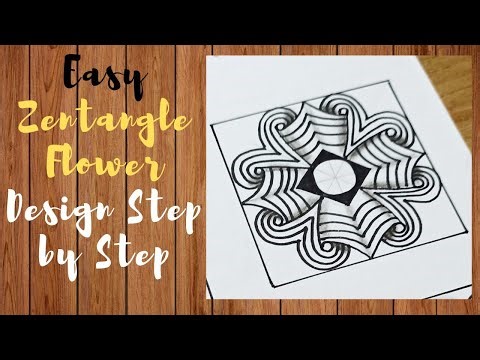 How to Draw a Zentangle Flower Pattern | Step by Step Tutorial