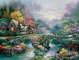 SUNSOUT INC - Peaceful Cottage - 300 pc Jigsaw Puzzle by Artist: James Lee - Finished Size 18" x 24" - MPN# 18040